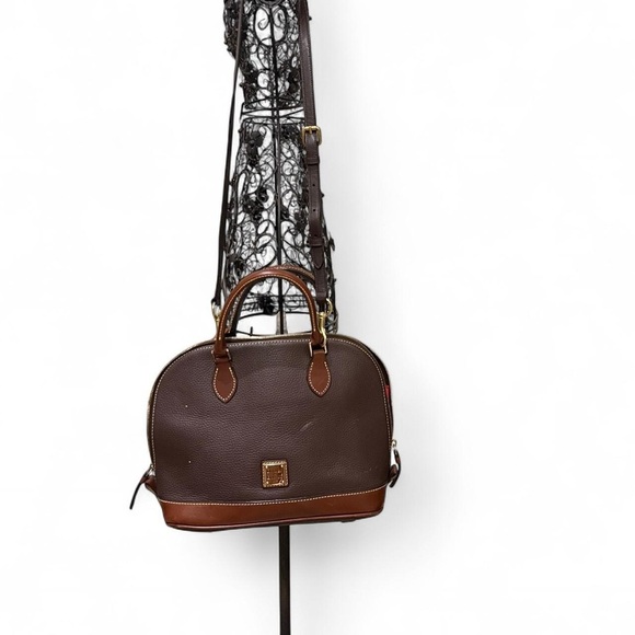 Dooney & Bourke Chocolate Leather Satchel - Picture 1 of 11